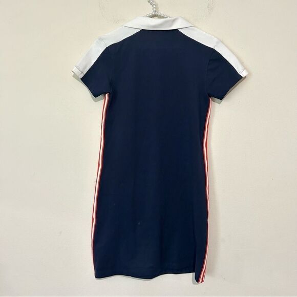 Tory Burch Sport Pique Navy Polo Dress Red Side Stripe Collared SIZE XS - Picture 5 of 5